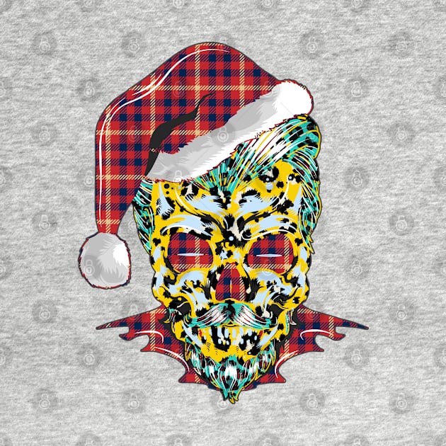 Christmas Cheetah Skull/ Buffalo Xmas Skull by UranusArts